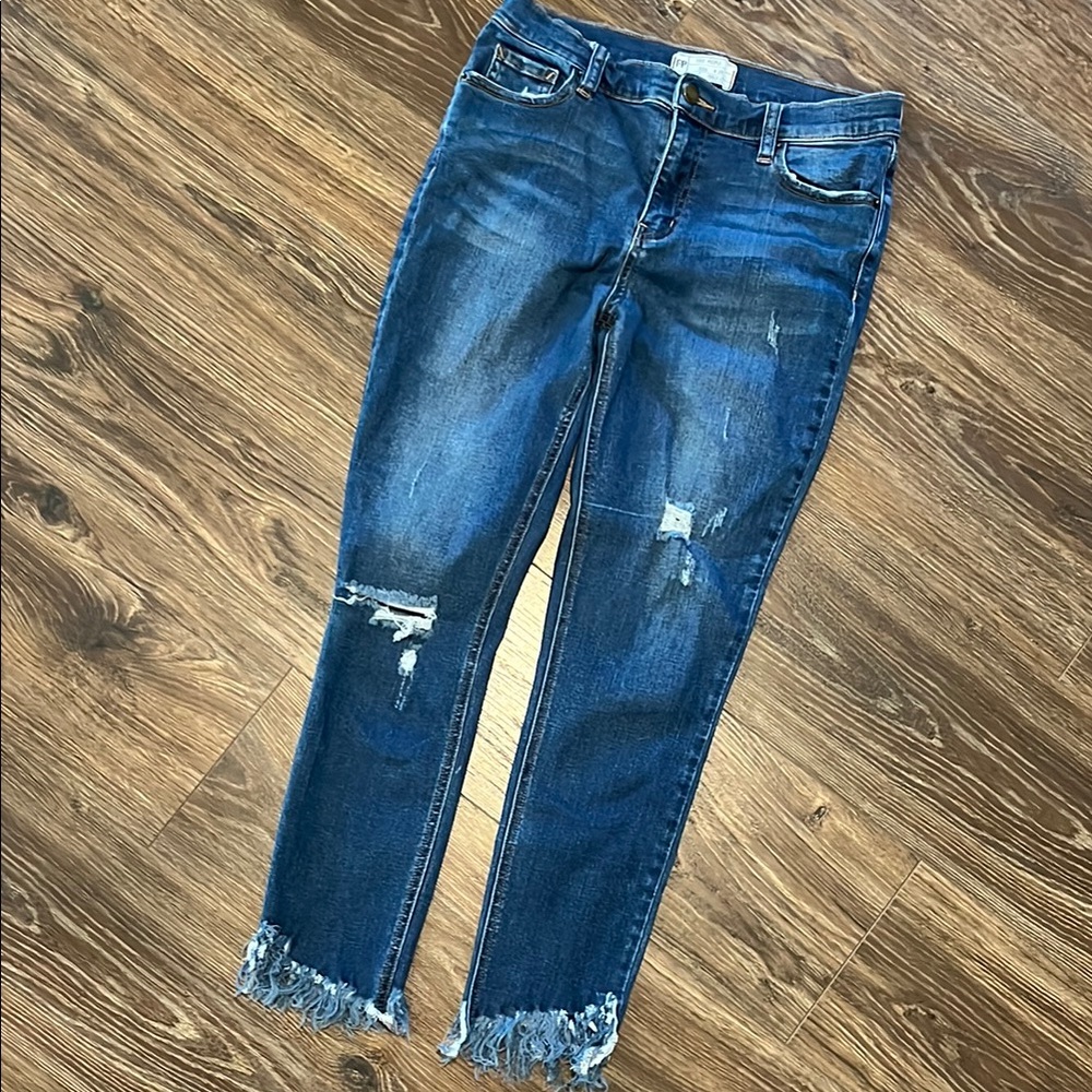 Free People Blue Distressed Women's Jeans